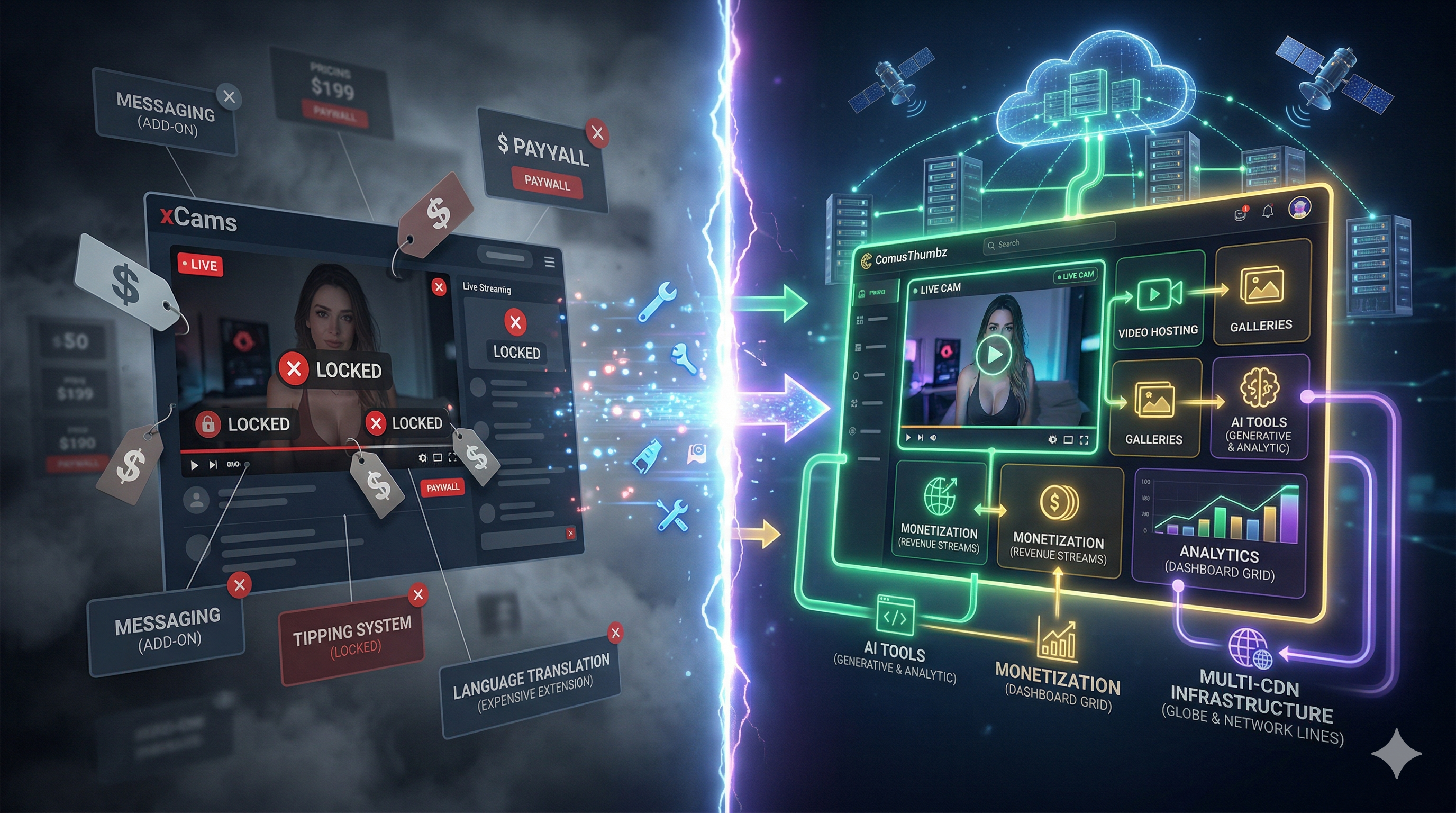 ComusThumbz vs xCams: All-in-One Platform vs Expensive Cam-Only Solution