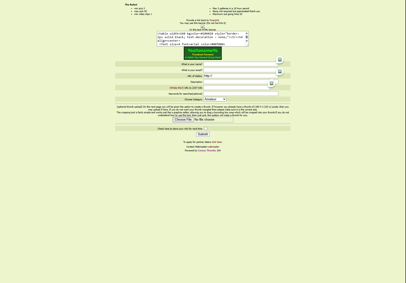 ComusThumbz Original Gallery Submit