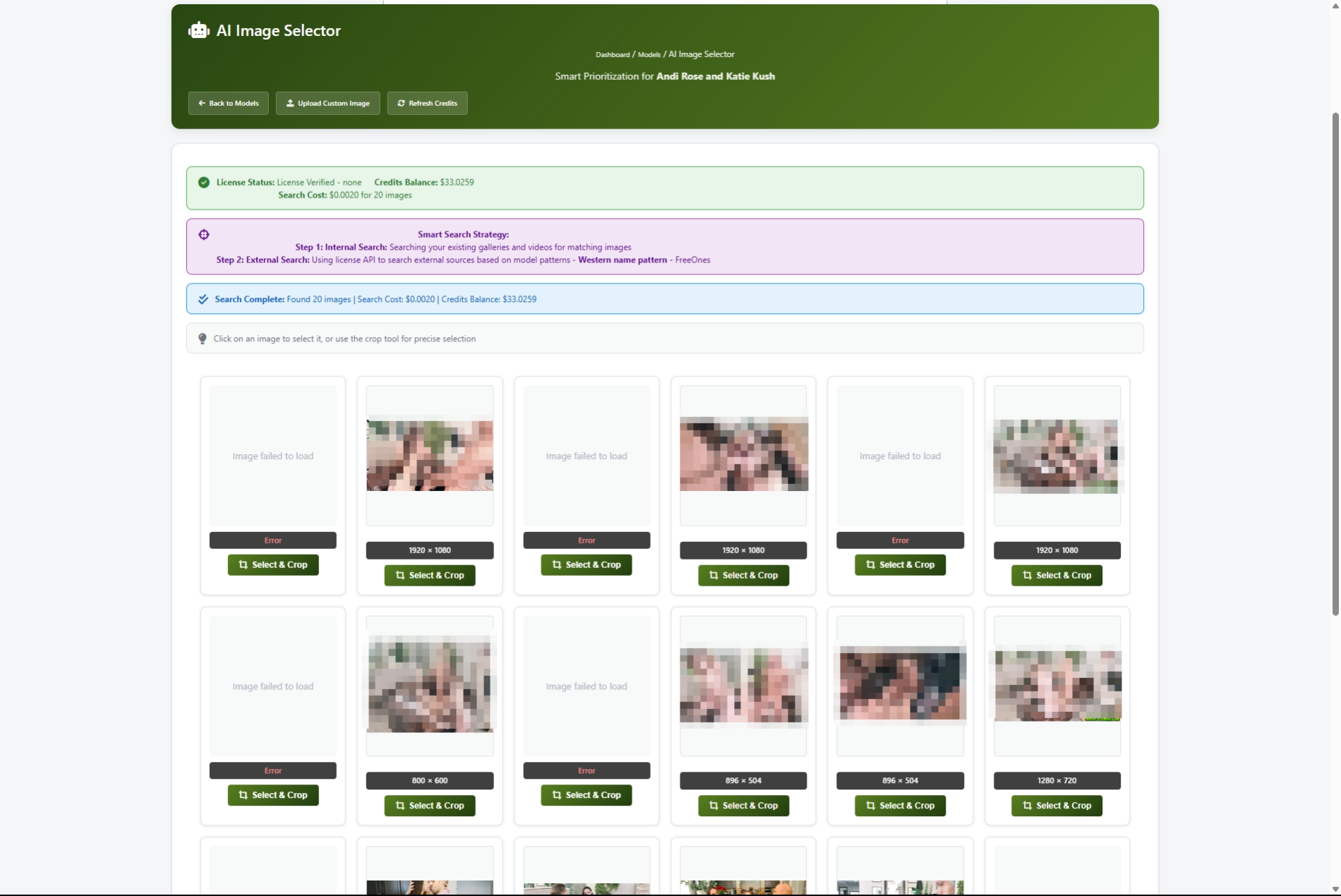 AI Model Image Selector
