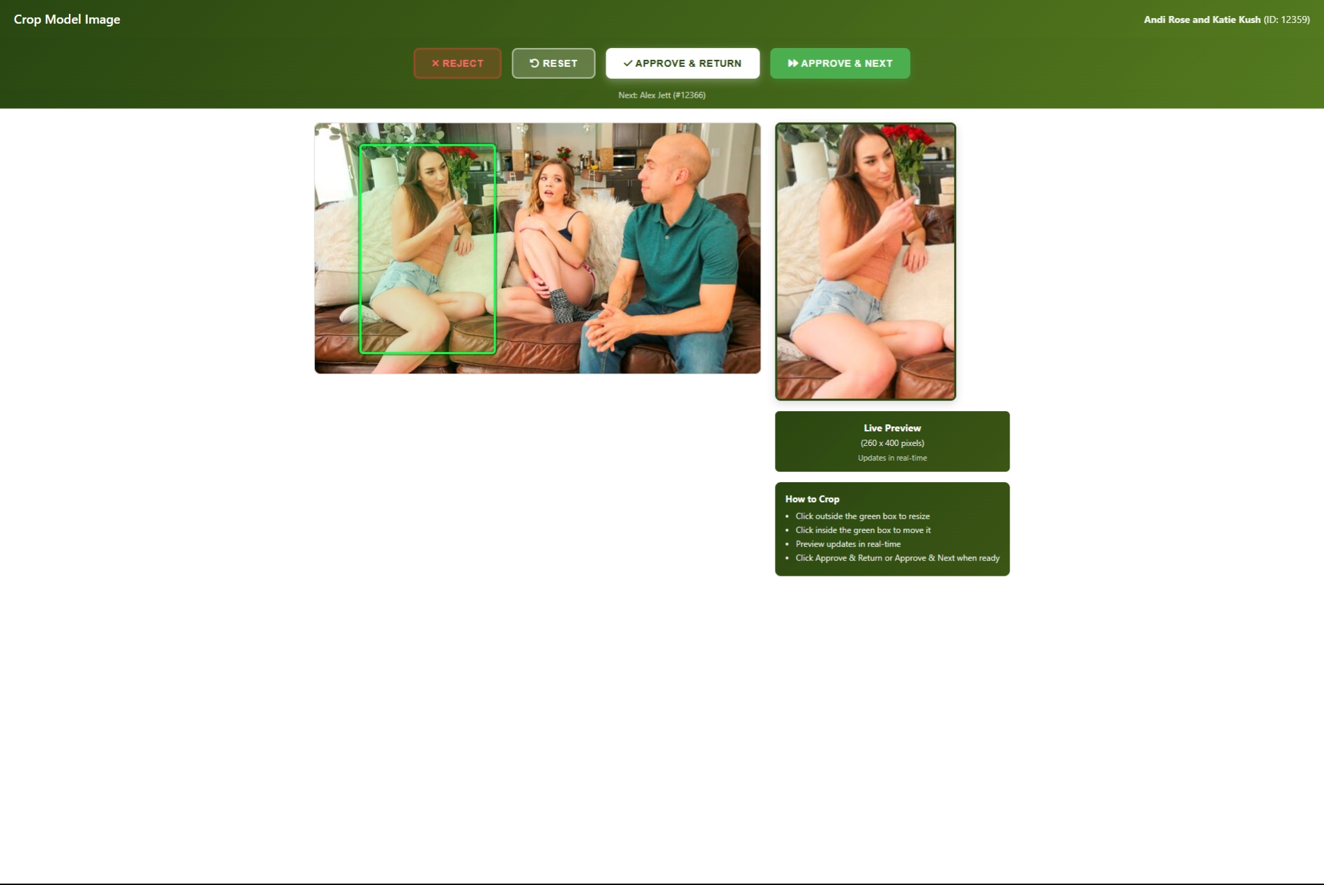 AI Model Image Cropper