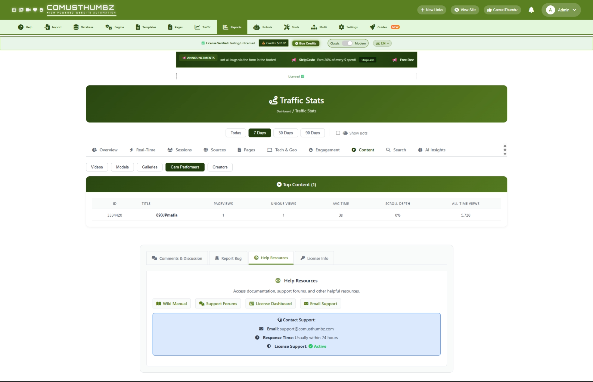 Inbound Traffic Stats