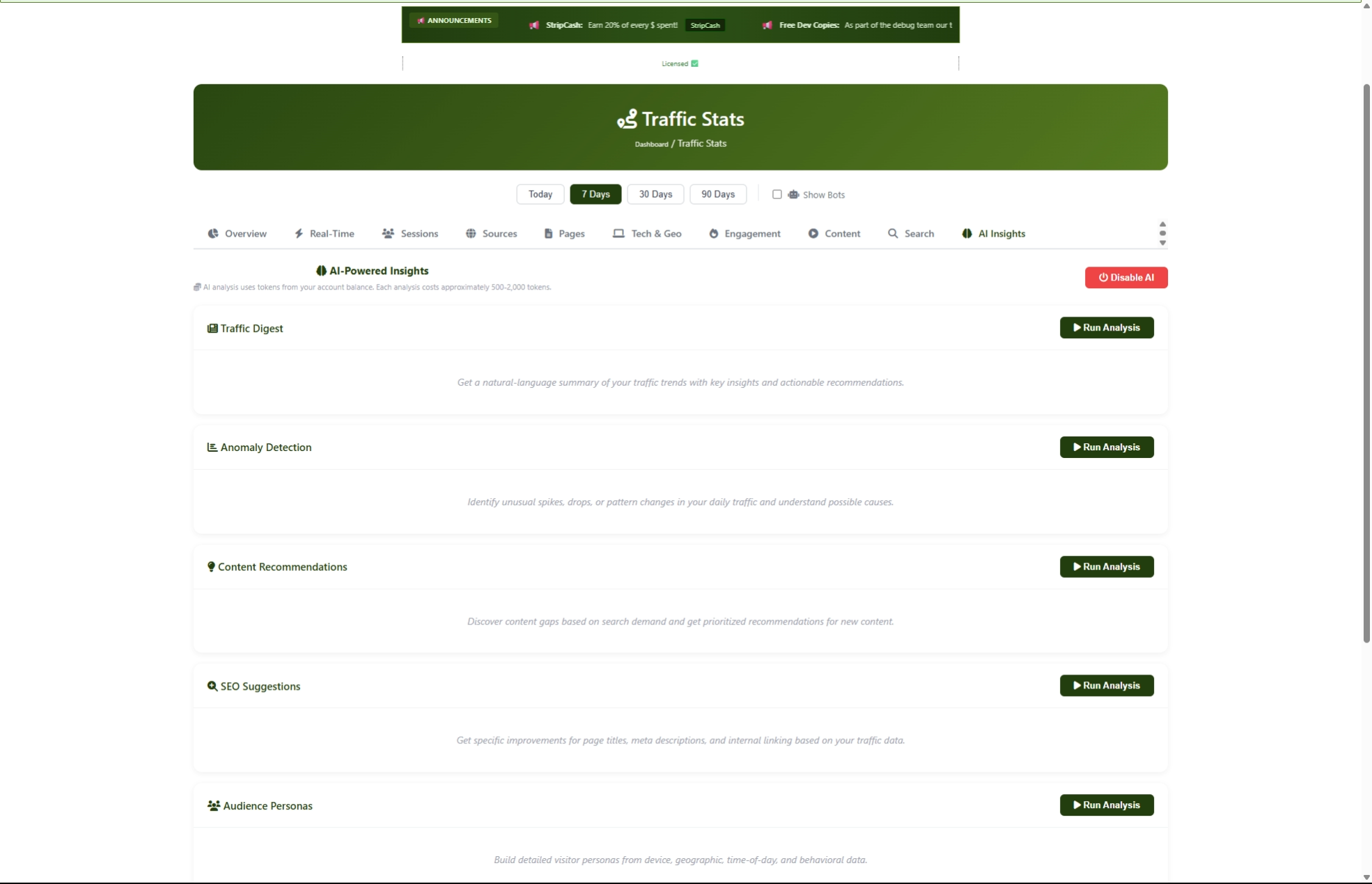 Inbound Traffic Stats