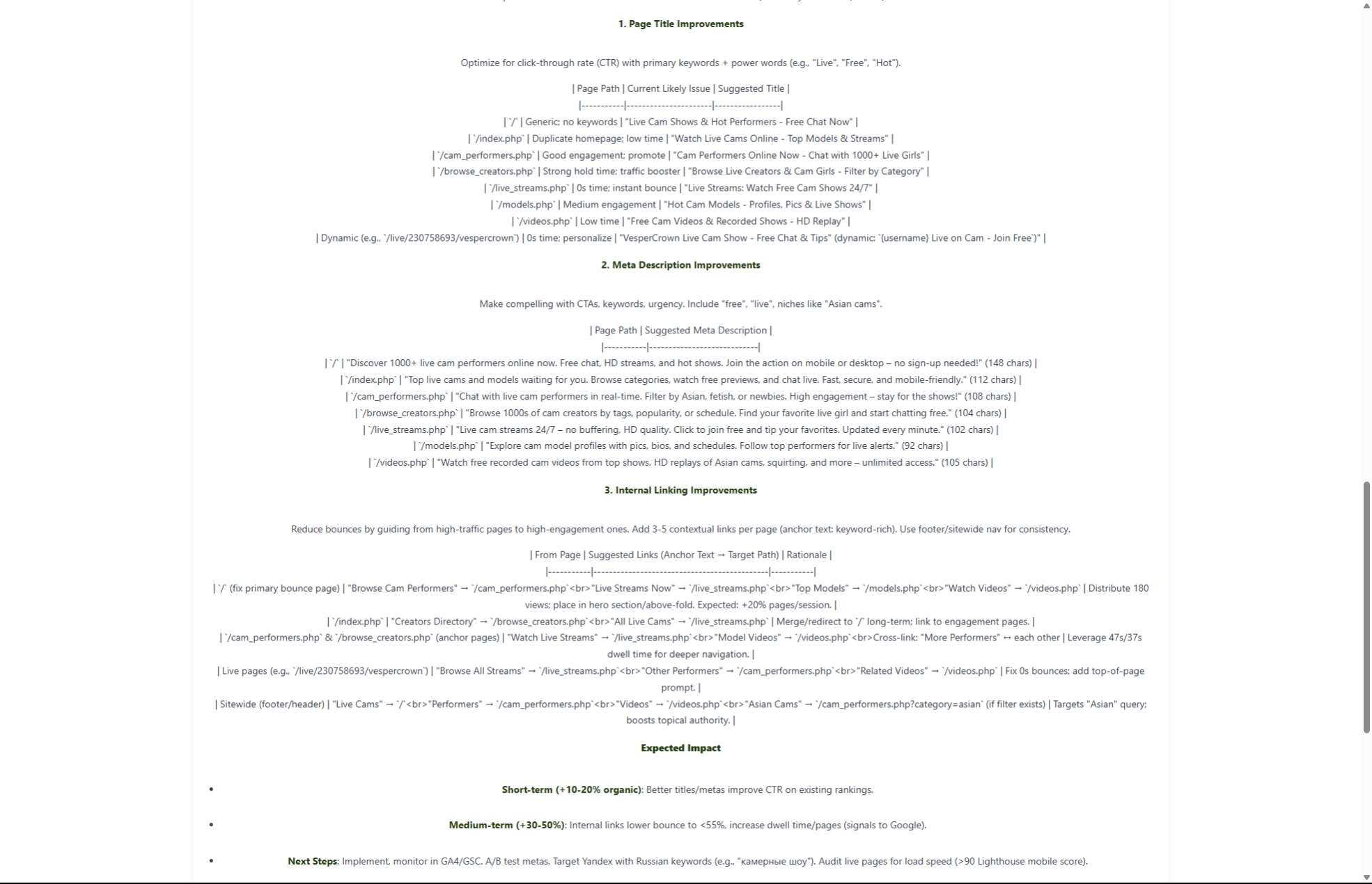 AI Review of Inbound Traffic Stats